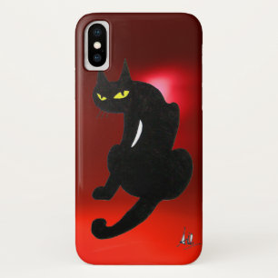 黒猫の赤のルビー iPhone X ケース