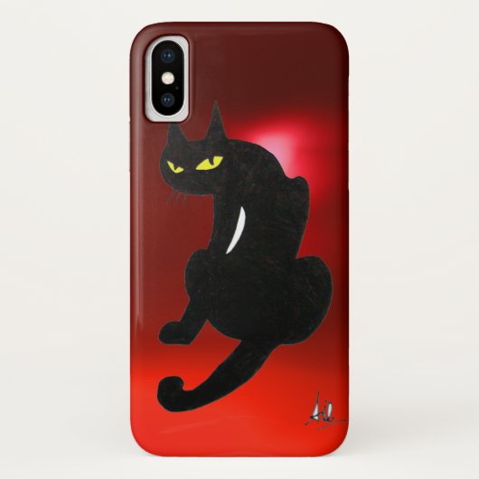 黒猫の赤のルビー Case-Mate iPhoneケース (裏面)