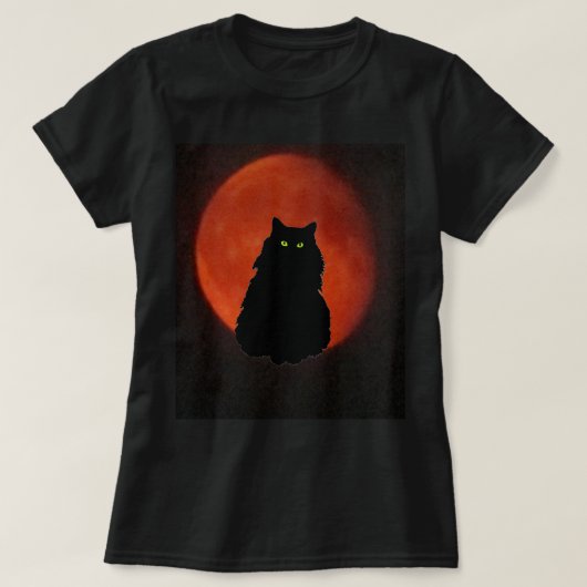黒猫の赤月 Tシャツ (デザイン正面)