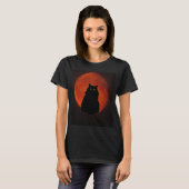 黒猫の赤月 Tシャツ (正面フル)