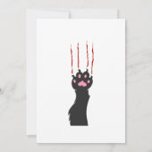 黒猫の足跡 - 背景色を選択してください 招待状 (裏面)