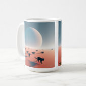 黒猫の軍勢 – 砂漠を抜ける コーヒーマグカップ (正面左)