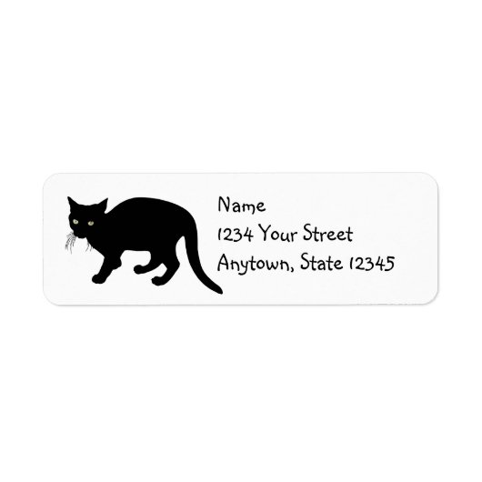 黒猫の返送先住所ラベル ラベル (正面)