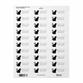 黒猫の返送先住所 ラベル (フルシート)