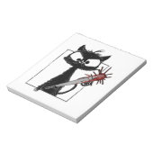 黒猫の野球ホラー ハロウィン ノートパッド (回転)