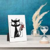 黒猫の野球ホラー ハロウィン フォトプラーク (側面)