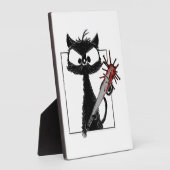 黒猫の野球ホラー ハロウィン フォトプラーク (側面)