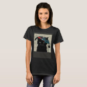 黒猫の野球 雨 Tシャツ (正面フル)
