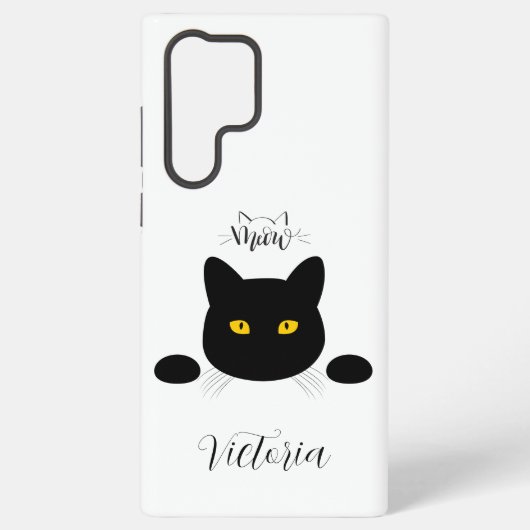 黒猫の金色の目 カスタマイズ可能 SAMSUNG GALAXYケース (裏面)