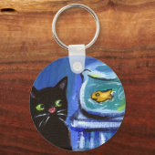 黒猫の金魚 キーホルダー (正面)