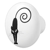 黒猫の陶磁器の引出しのノブ セラミックノブ (右)