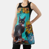 黒猫の青いターコイズ エプロン (インサイチュ)