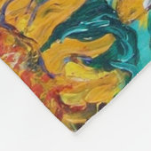 黒猫の青いターコイズ フリースブランケット (角)