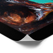 黒猫の青いターコイズ ポスター (角)