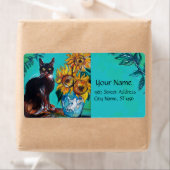 黒猫の青いターコイズ ラベル (インサイチュ)