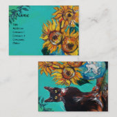 黒猫の青いターコイズ 名刺 (正面/裏面)