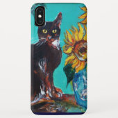 黒猫の青いターコイズ Case-Mate iPhoneケース (裏面)