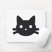 黒猫の頭部のデザイン マウスパッド (マウス)