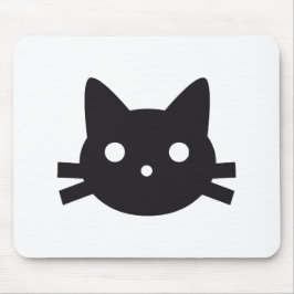 黒猫の頭部のデザイン マウスパッド
