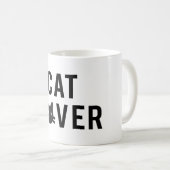 黒猫の顔と文字デザインな猫好き コーヒーマグカップ (正面右)