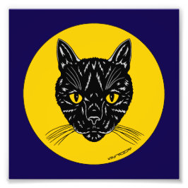 黒猫の顔の写真プリント フォトプリント