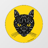 黒猫の顔 ウィンドウサイン (シート)