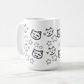 黒猫の顔 コーヒーマグカップ (正面左)