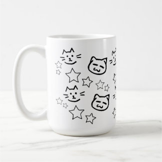 黒猫の顔 コーヒーマグカップ