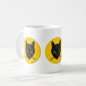 黒猫の顔 コーヒーマグカップ (正面左)