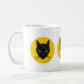 黒猫の顔 コーヒーマグカップ (左)