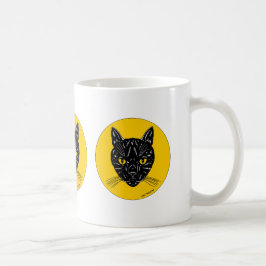 黒猫の顔 コーヒーマグカップ