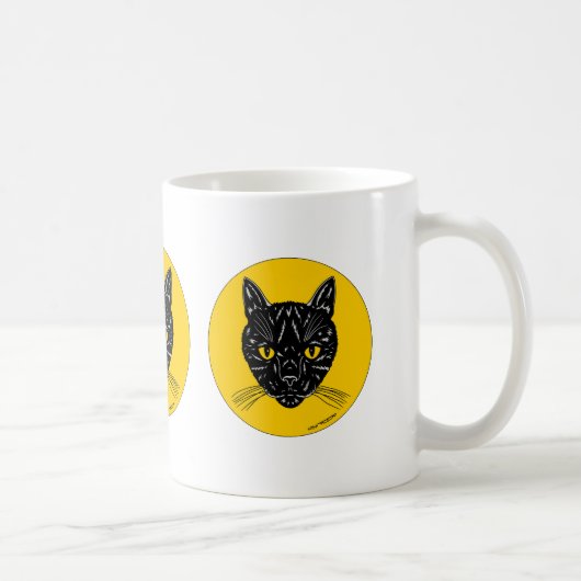 黒猫の顔 コーヒーマグカップ (右)