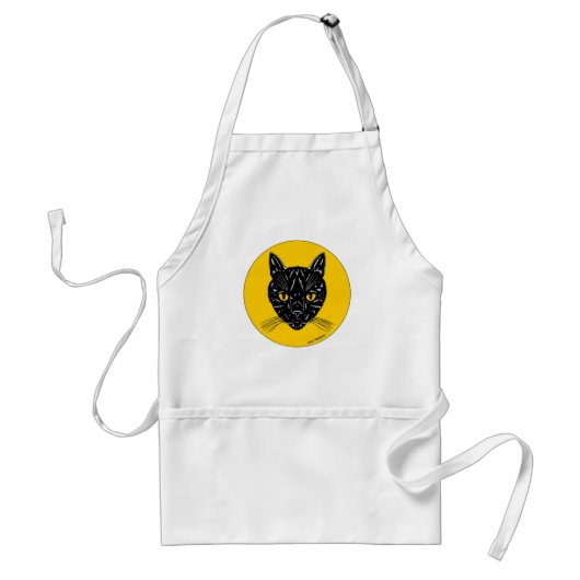 黒猫の顔 スタンダードエプロン (正面)