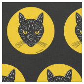 黒猫の顔 ファブリック (クローズアップ)