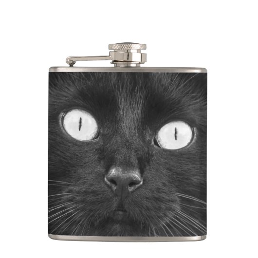 黒猫の顔-フラスコ フラスク (正面)