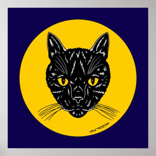 黒猫の顔 ポスター (正面)