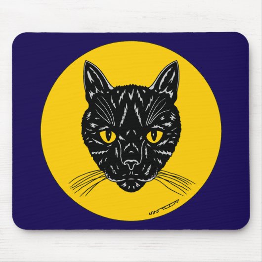 黒猫の顔 マウスパッド (正面)