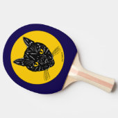 黒猫の顔 卓球ラケット (横)