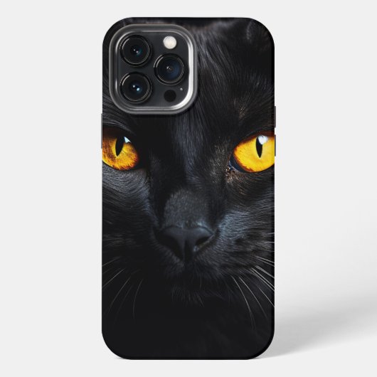 黒猫の顔 iPhoneケース (裏面)