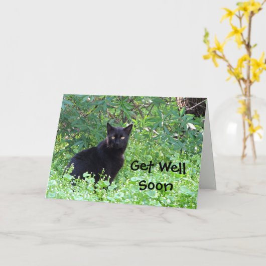 黒猫の願いが叶うカード カード (黄色い花)