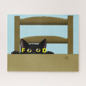 黒猫の食べおもしろい物 ジグソーパズル (横)