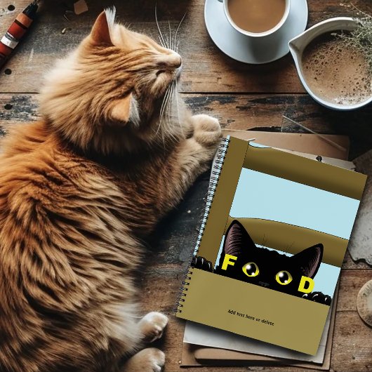 黒猫の食べ物 楽しい お腹すいた猫 ユーモア ノートブック