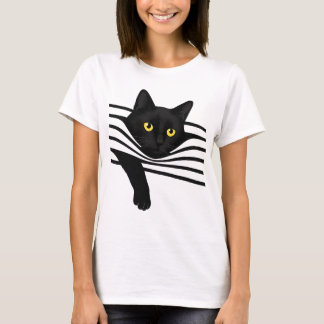 黒猫の飼い主ギフト、かわいいハロウィン猫 Tシャツ