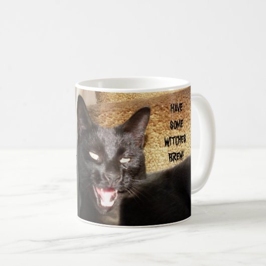 黒猫の魔女がマグを作る コーヒーマグカップ (正面右)