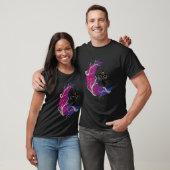 黒猫の魔女と月 バイセクシュアルフラグ バイセクシュアル Tシャツ (ユニセックス)