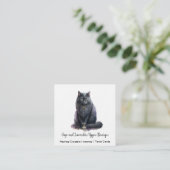 黒猫の魔女のおなじみ スクエア名刺 (スタンド正面)