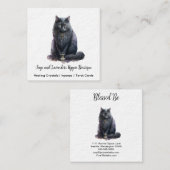 黒猫の魔女のおなじみ スクエア名刺 (正面/裏面)