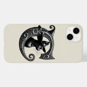黒猫の魔女のイニシャルCカスタムイニシャル Case-Mate iPhoneケース (裏面 (横))