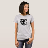 黒猫の魔女のイニシャルCカスタムイニシャル Tシャツ (正面フル)