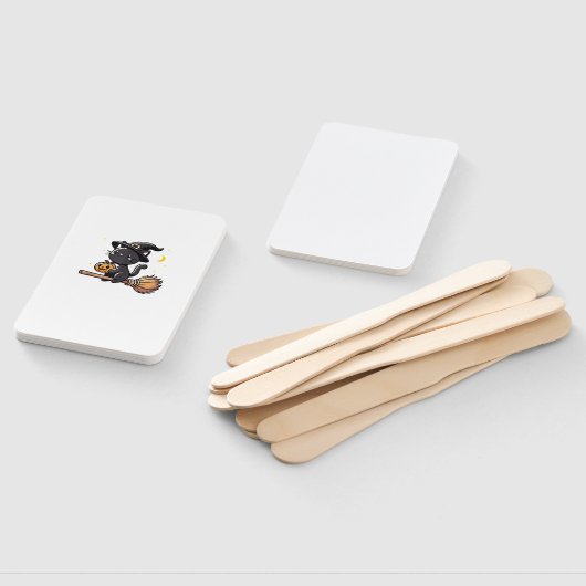 黒猫の魔女ハロウィーンの衣装ほうき棒少年 ハンドファン (組立なし)